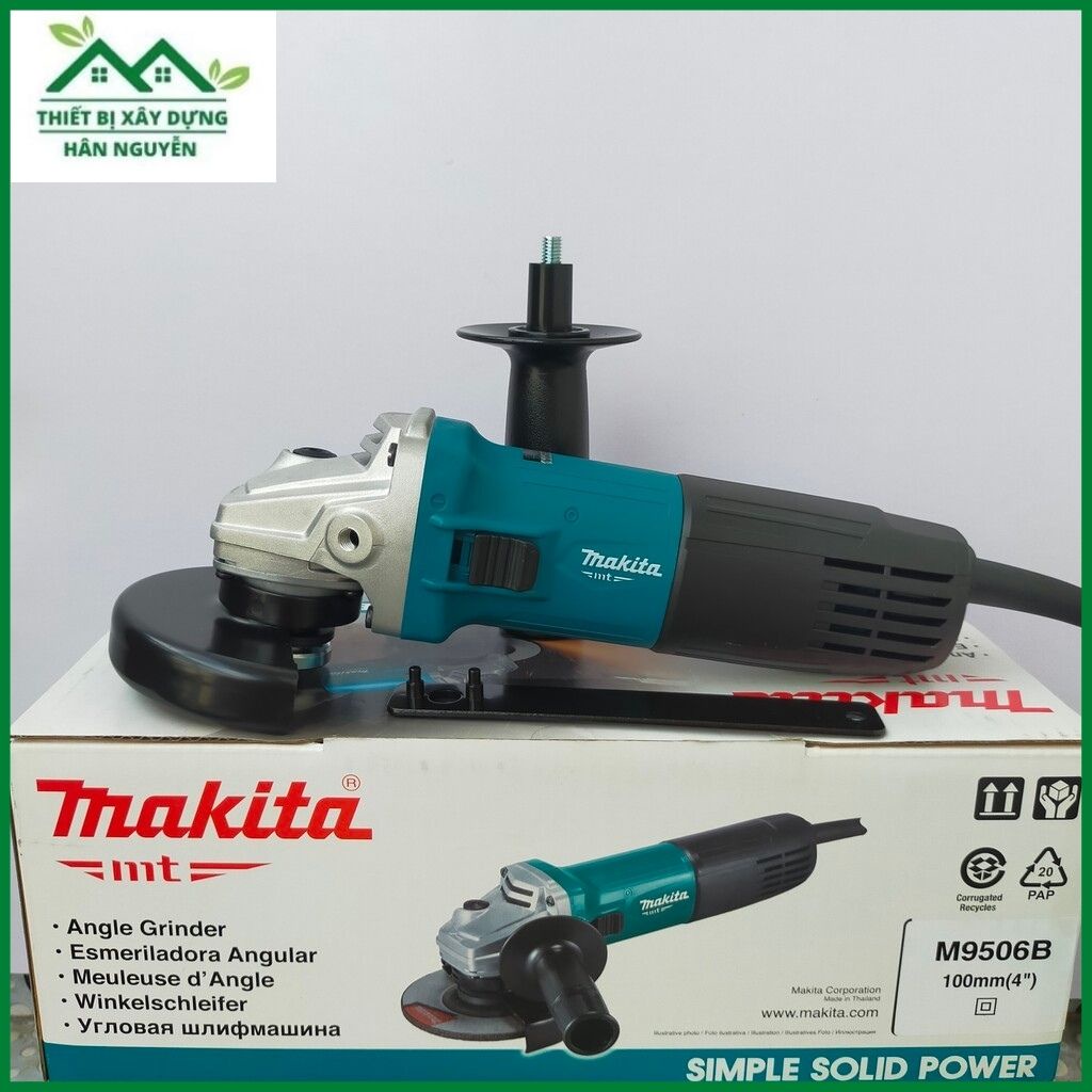 Máy mài góc Makita M9506B,công tắc hông,lưỡi cắt 100mm chuyên cắt sắt,nhôm,gạch,đá hoa cương,máy cắt cầm tay