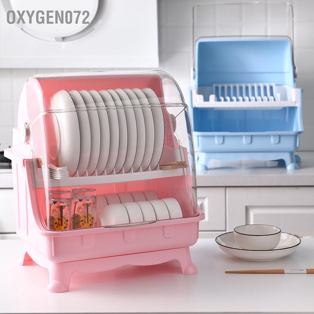 Oxygen072 Hộp lưu trữ bộ đồ ăn Giá để dao kéo chén đĩa có nắp đậy nhà bếp đa chức năng