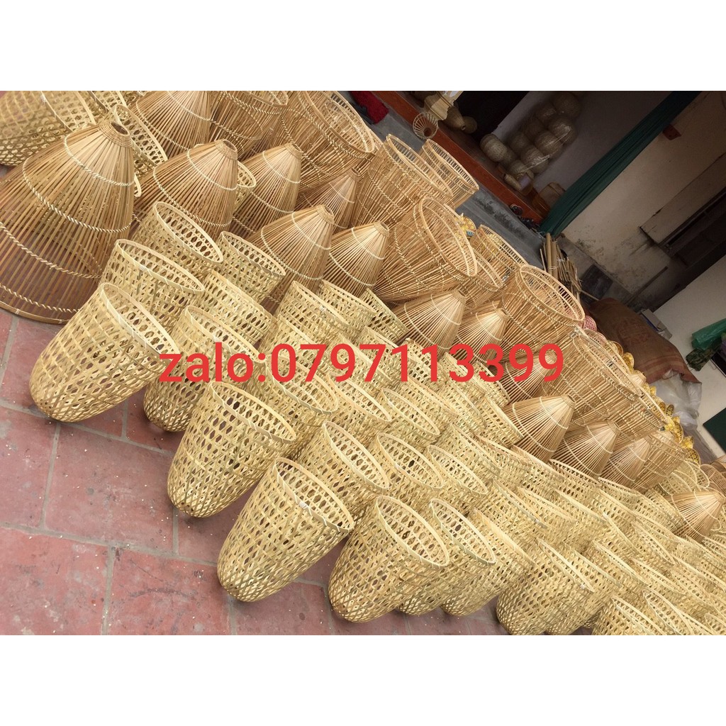 ĐÈN MÂY TRE ĐAN TREO TRẦN: HOA THỊ TRÒN