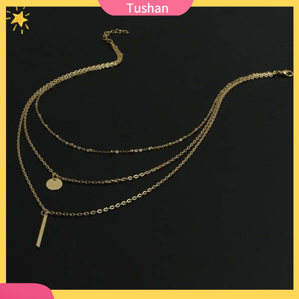 Dây Chuyền Hợp Kim 3 Lớp Mặt Tròn Thời Trang Cho Nữ