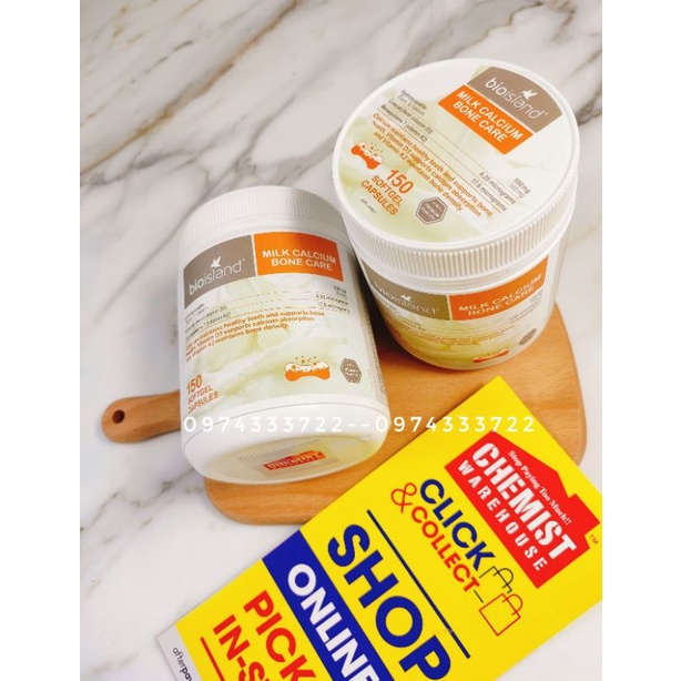 Viên uống Canxi milk Cacium Bioisland bone care 150 viên