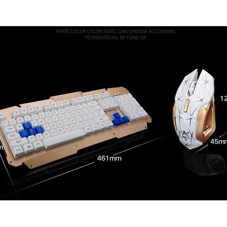 Bộ Bàn Phím Và Chuột Kim Loại Không Dây Free Wolf HK1600 Siêu Đẹp, Siêu Ngầu | BigBuy360 - bigbuy360.vn