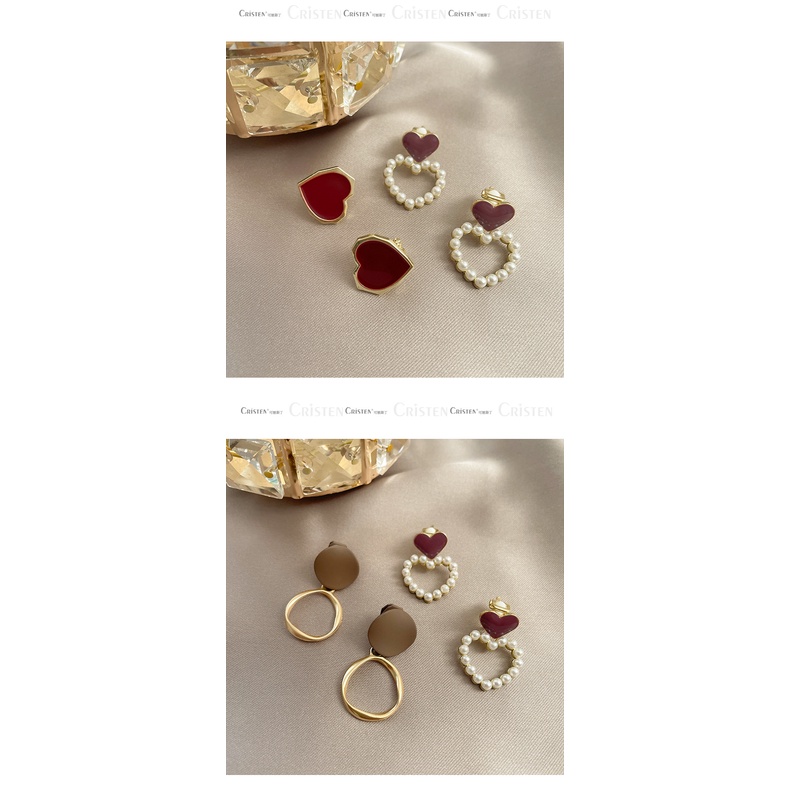 Redvintageearclipearsnewyearearings