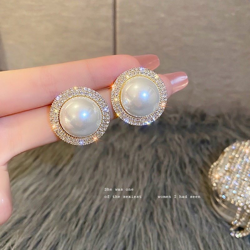 Bông Tai S925 Đính Kim Cương Giả Lấp Lánh Phong Cách Hàn Quốc Cho Nữ