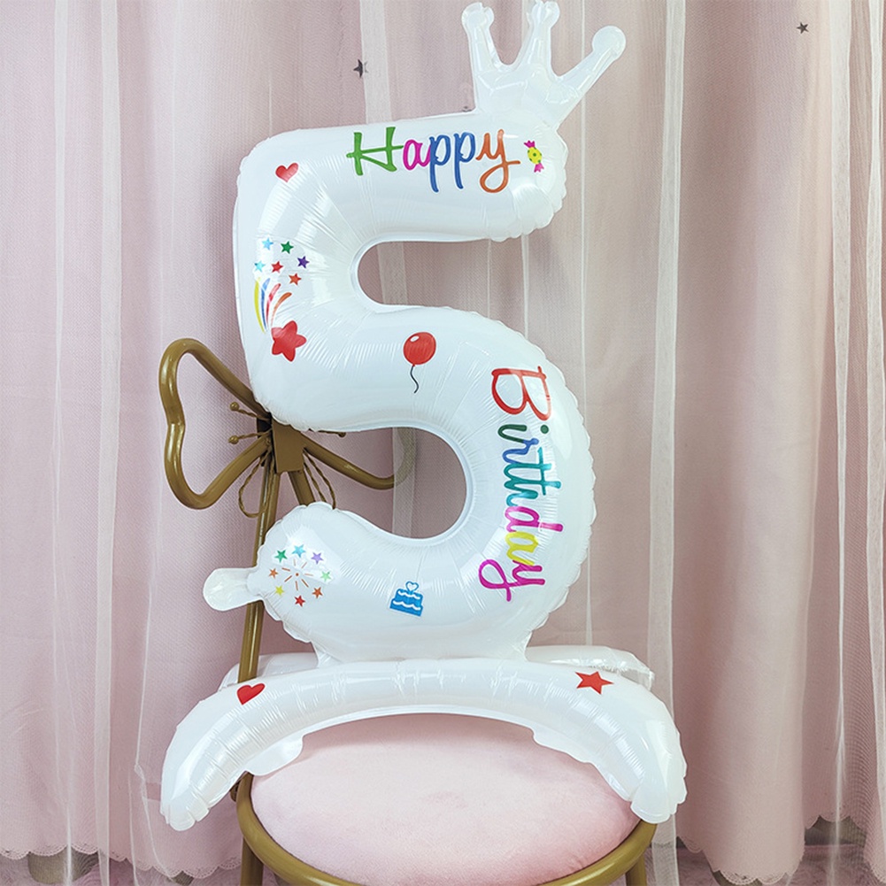 Bong Bóng Nhôm Hình Vương Miện Kỹ Thuật Số 32 Inch Mini 0 1 2 3 4 5 6 7 8 9th Trang Trí Tiệc Sinh Nhật Cho Bé