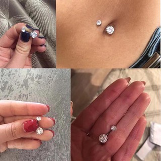 [Rẻ Vô Địch] Khuyên Rốn Đá Trấu Tròn Cao Cấp - Khuyên Thép 316L
