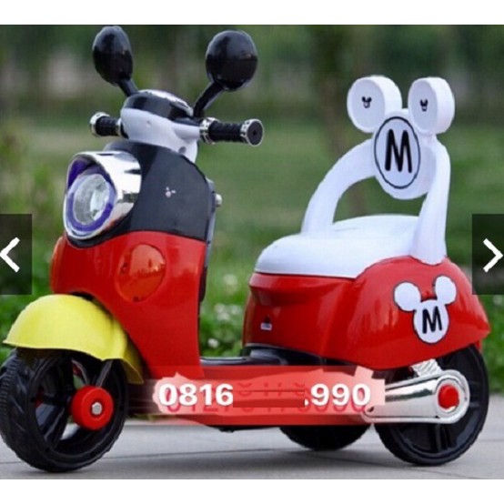 [Freeship] XE MÁY ĐIỆN VESPA M CHO BÉ MICKY