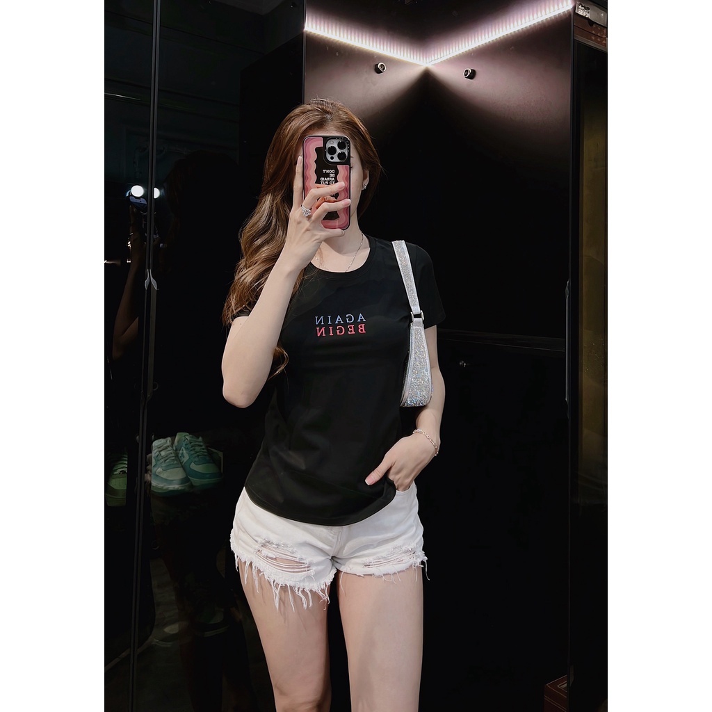 Áo thun thái nữ form vừa người y hình form tôn dáng freesize <60kg - Áo thun ôm nữ