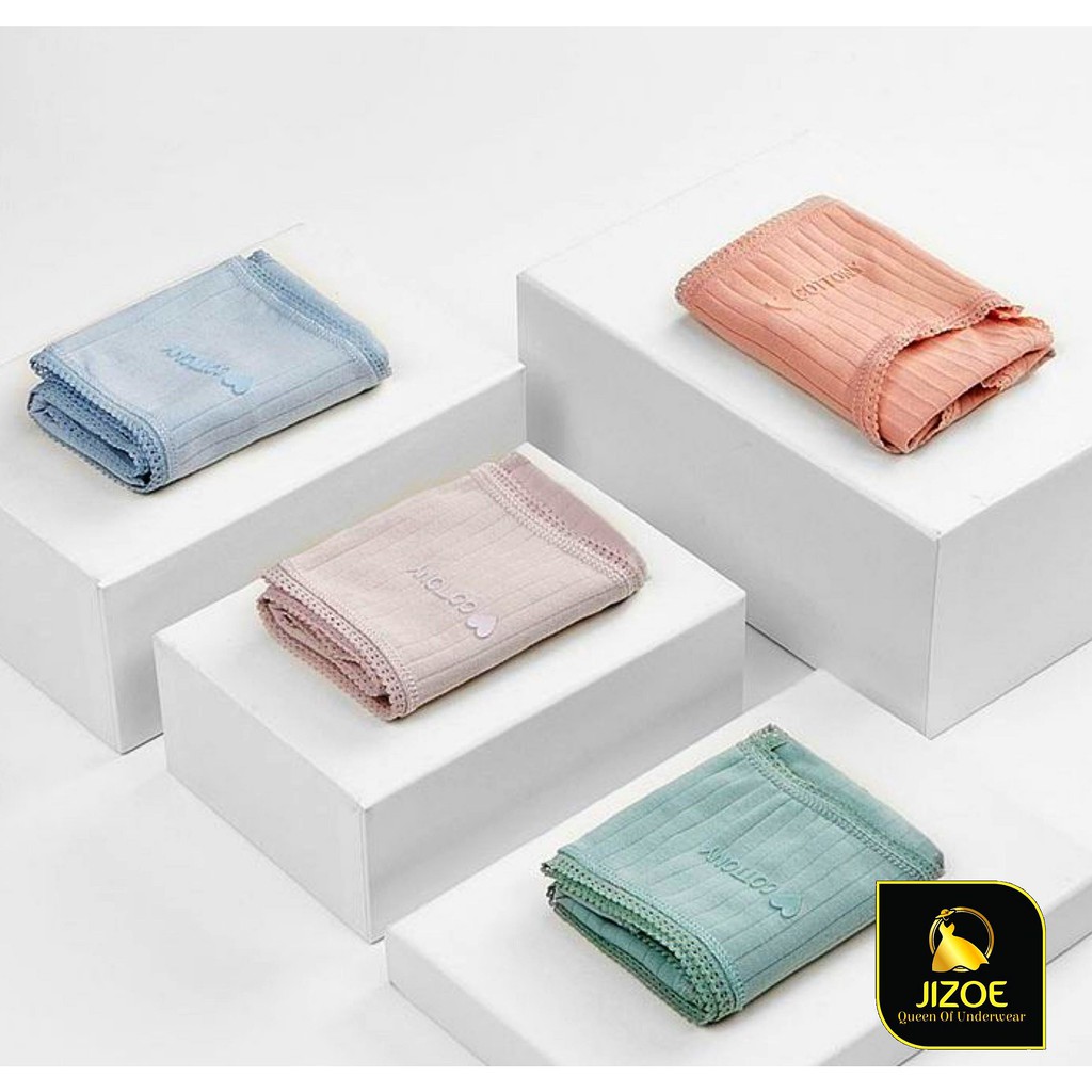 Quần lót nữ 100% cotton ren eo gợi cảm xuất Nhật giá rẻ QLT13