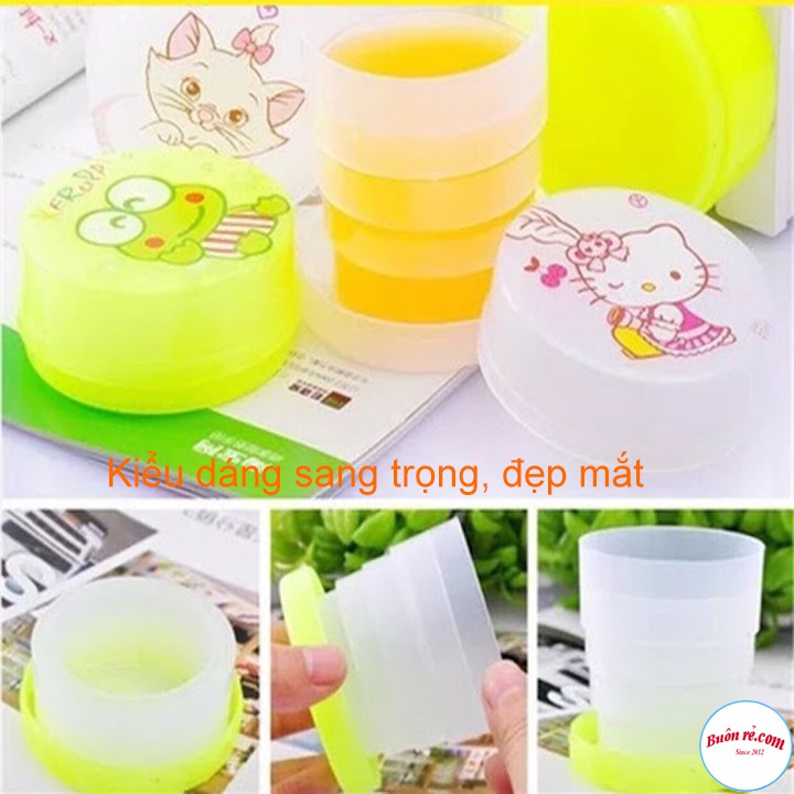 Combo 10 Cốc Nhựa Gấp Gọn Họa Tiết Hoạt  Hình Dễ Thương br00467