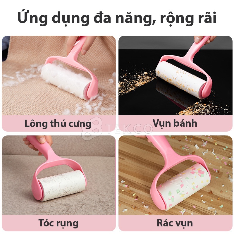 Cuộn Lõi Lăn Bụi Quần Áo, Lông Thú, Ga Giường 16cm - Lõi Dự Phòng Thay Thế 60 Tờ Sử Dụng Cho Cây Lăn Bụi 10cm