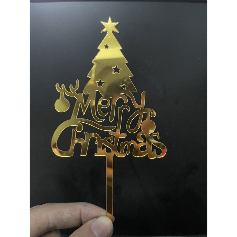 Combo 10 Cắm Mica Merry Christmas