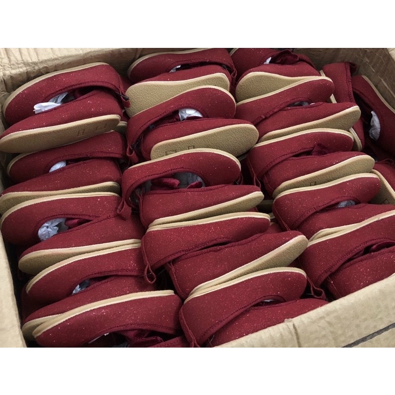 Giày búp bê đỏ hm cho bé gái size chân từ 9-15cm