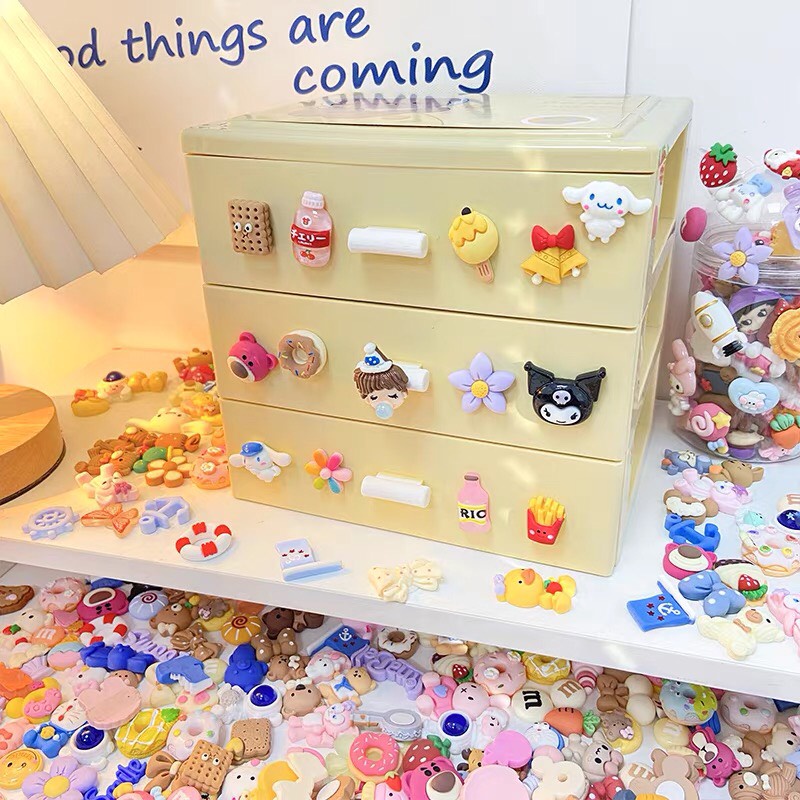 Set 4 stickers 3D dán bình nước trang trí decor dễ thương cute K-House Smart
