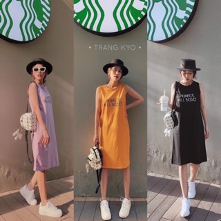 Váy suông cotton xát nách cá tính
