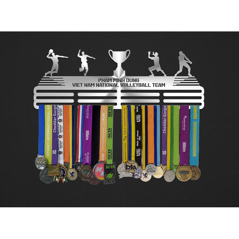 Giá treo huy chương bóng chuyền lên tường