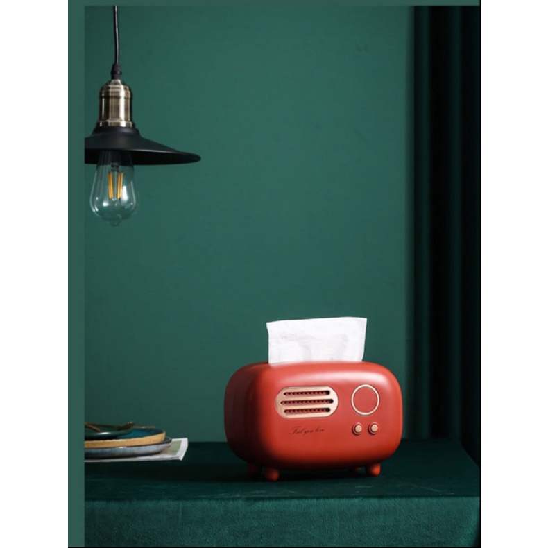 PVN33286 Hộp đựng khăn giấy để bàn hình radio cao cấp phong cách vintage - Radio Tissue Box T2 .