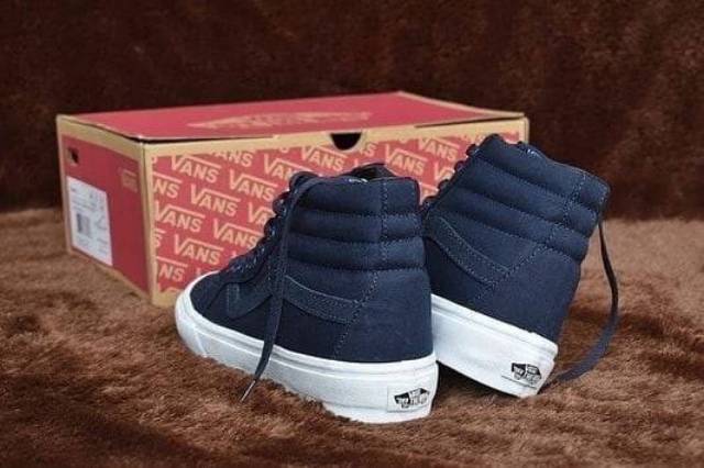 Giày Thể Thao Vans Sk8 Mono Cổ Cao Màu Đen / Xanh Dương