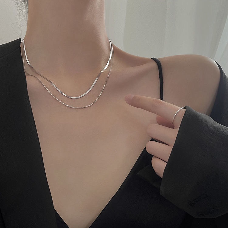Vòng cổ Nhiều Lớp Mặt Hình Bướm Đính Ngọc Trai Thời Trang Cho Nữ