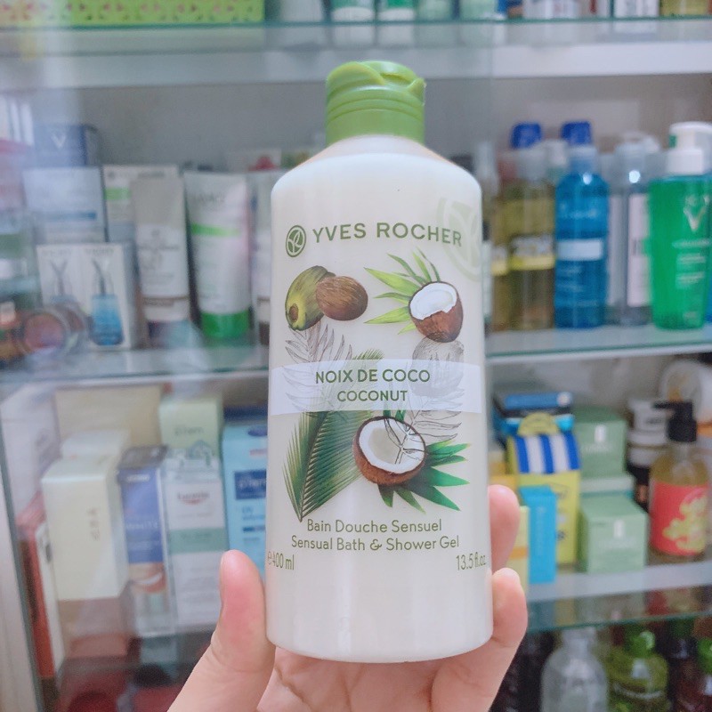 Gel tắm mùi dừa YVES ROCHER COCONUT BATH AND SHOWER GEL 400ML.