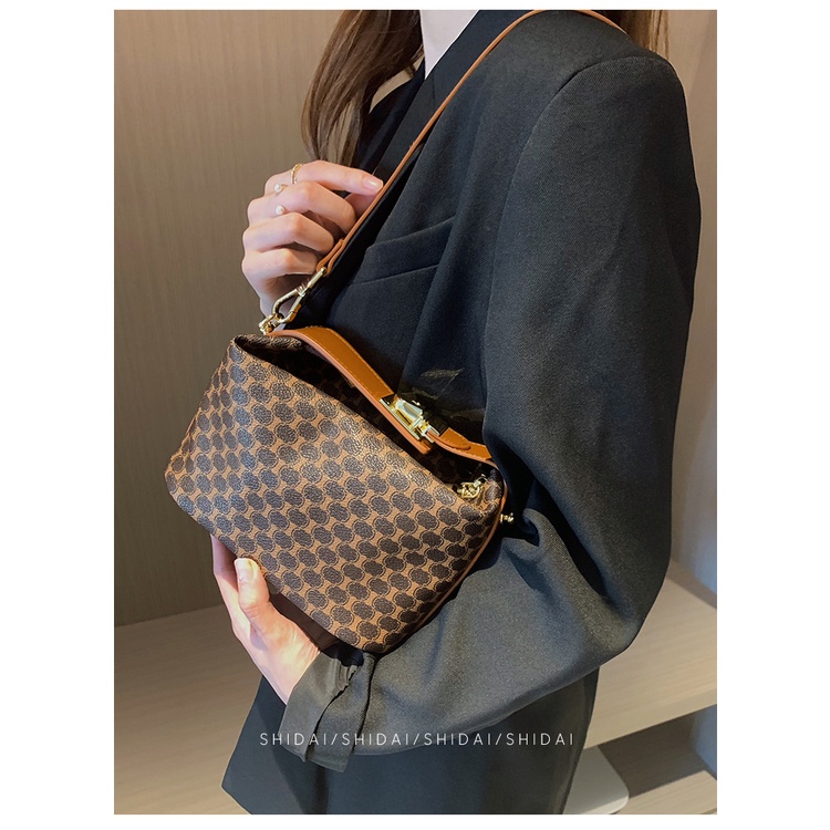 Túi Đựng Hộp Cơm Trưa Một Bên Vai Họa Tiết Hoa Cổ Điển Cầm Tay Dễ Phối Đồ