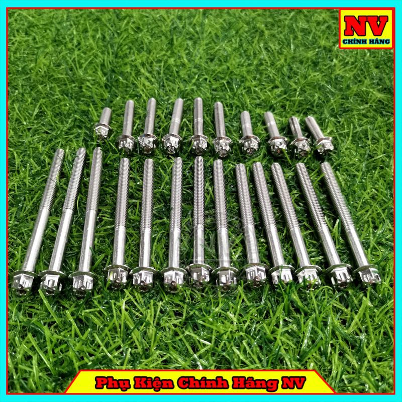 Bộ Ốc Lốc Máy Wave/ Dream Mẫu Salaya Inox 304 (23 Con)