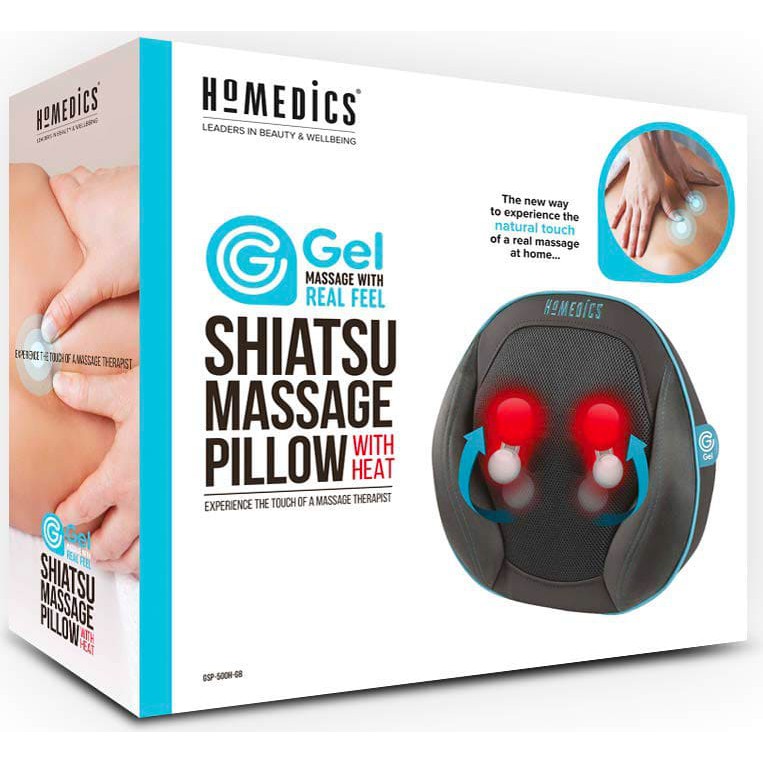 [Bảo Hành 2 Năm] Gối massage công nghệ Shiatsu GEL 3D điều khiển từ xa, kèm nhiệt và hồng ngoại HoMedics SGP-1100H-EU