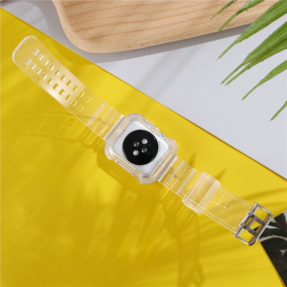 Trong Suốt Dây Đeo Tay Bằng silicone Chống Nước 38mm 42mm 42mm Cho iwatch 7 8 41mm 45mm 6 5 4 3 2 1