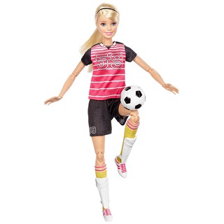 Búp bê Barbie Yoga Made to Move có khớp bóng đá DVF68