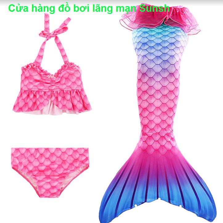 thời trang nữBộ đồ nàng tiên cá mới cho trẻ em gái áo tắm phong cách nước ngoài bé quần bikini đuôi