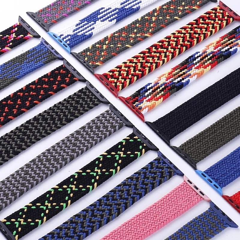 Dây Đeo Bằng Nylon Bện Cho Đồng Hồ Thông Minh Apple watch 45 41 40 44 38 42 MM iWatch Series 7 6 SE 5 4 3 2 1
