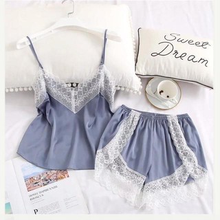 [Siêu Phẩm - Sang Đẹp] Đồ bộ đẹp - Bộ ngủ lụa satin Phối ren