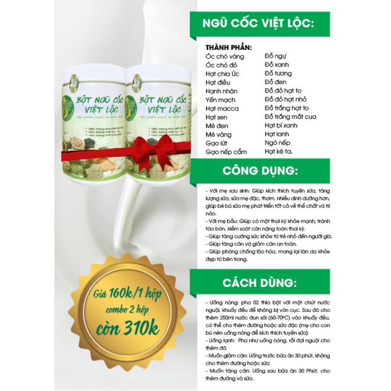 Combo 2 hộp bột ngũ cốc Việt Lộc