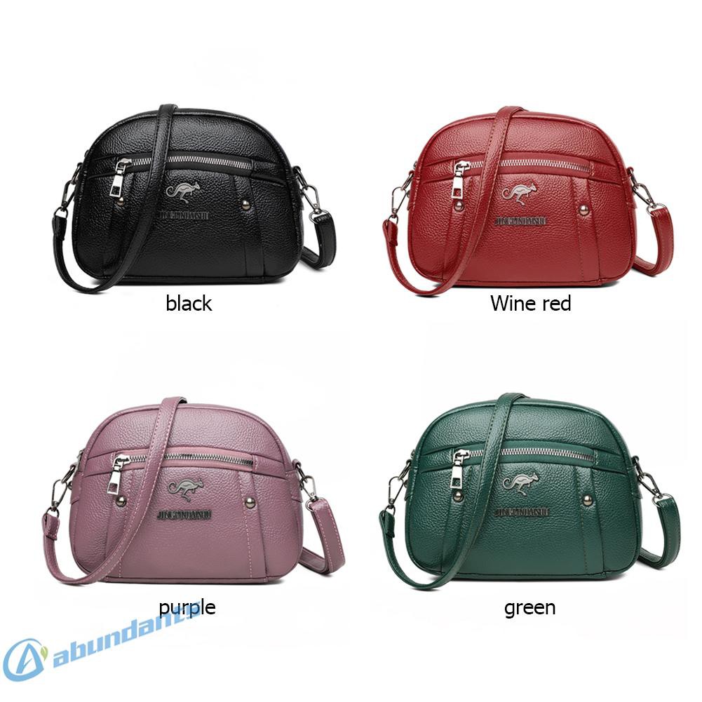 ♕ab♕ Vintage Women Soft PU Pure Color Messenger Bag Casual Ladies Small Handbags