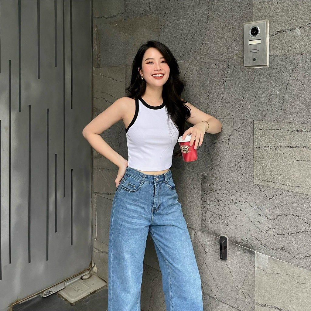 Áo ba lỗ croptop viền