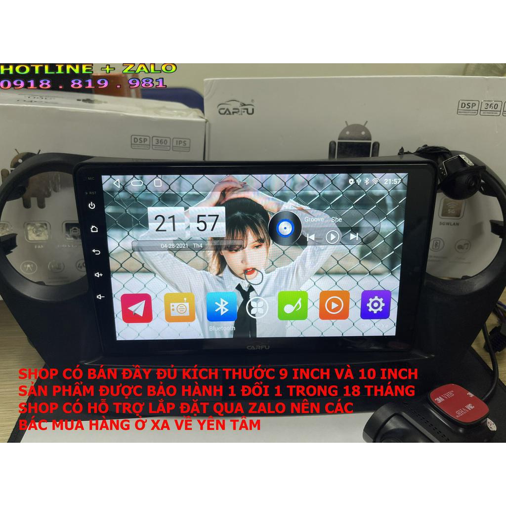 Màn hình android CARFU 9 10inch cho ô tô, ram 2GB bộ nhớ 32gb cắm sim 4g, màn hình ô tô xe vios 2020, xe grand i10