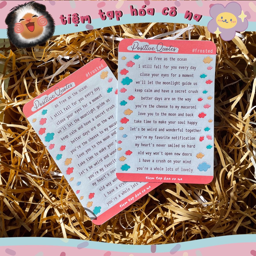 Sticker chữ tổng hợp các câu quote ngắn - Hình dán trang trí bullet journal,trang trí sổ - tiemtaphoacona