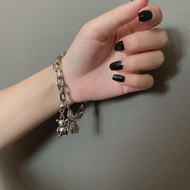 Vòng Đeo Tay Có Khóa Hình Gấu Đơn Giản Phong Cách Hàn Quốc