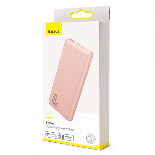 Pin dự phòng siêu nhanh Baseus Bipow 10000mAh 18W PD+QC được trang bị 3 cổng USB out, Type-C in/out, Micro in tiện lợi