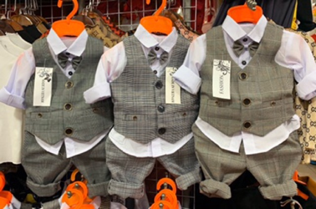 Bộ công tử kẻ cho bé trai 9-23kg