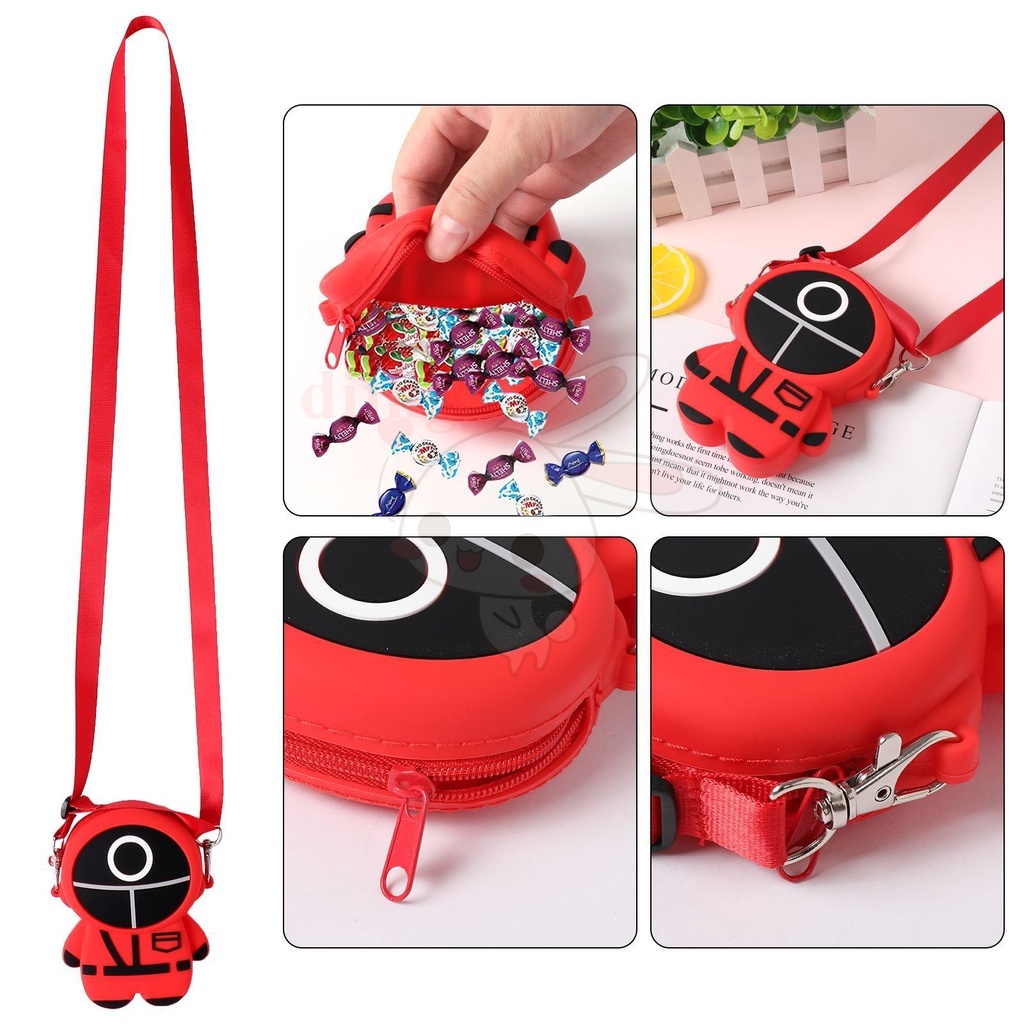 Squid Game Túi đeo chéo bằng Silicone hình mực trò chơi Pop It giá rẻ nhất among us Túi dành cho nữ trẻ em