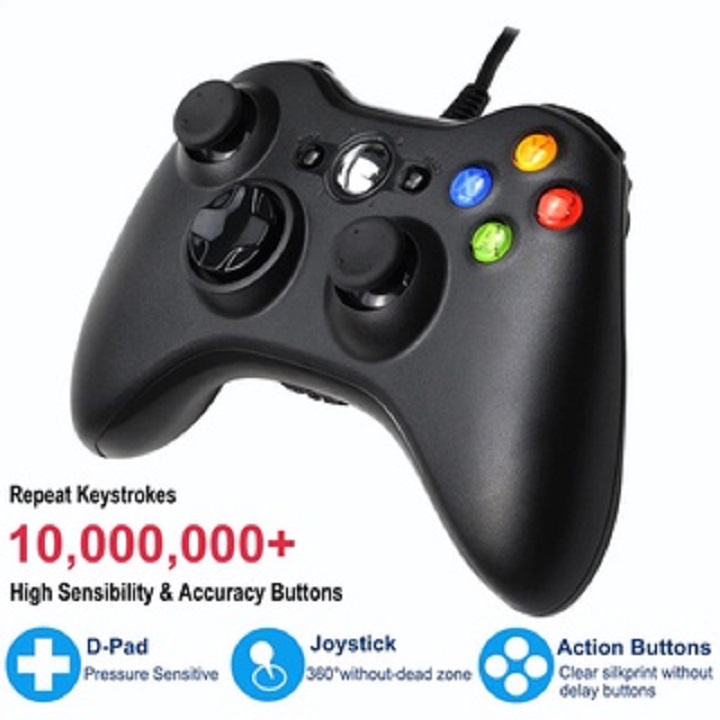 TAY BẤM ĐIỆN TỬ, GAME ĐƠN RUNG HS USB 122 ĐEN