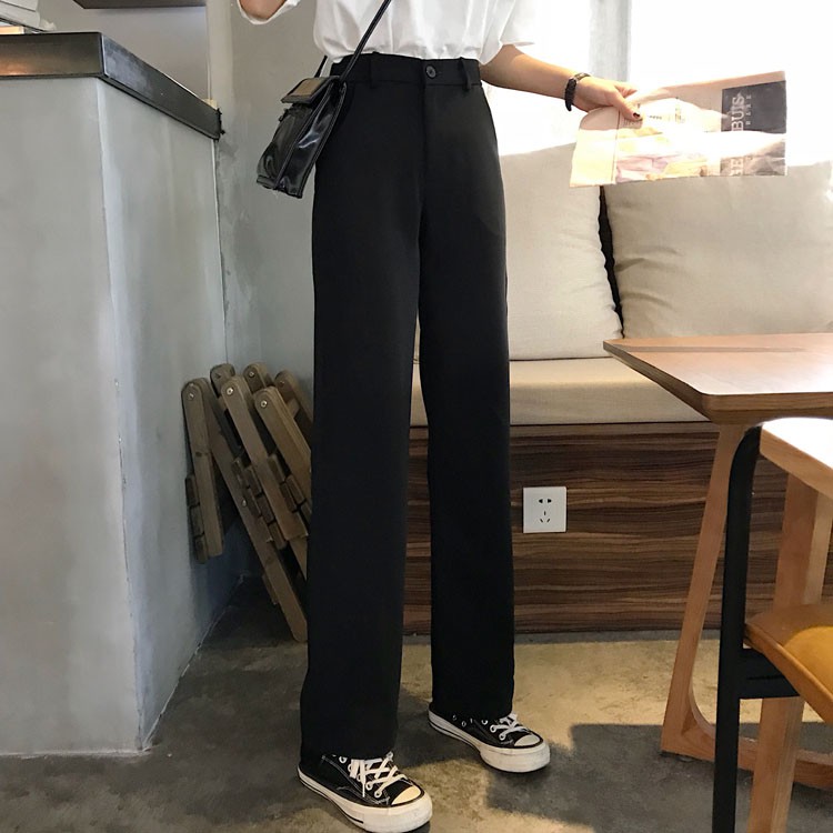 Quần SUXI ống rộng lưng thun cao phong cách Hàn Quốc thời trang dành cho nữ