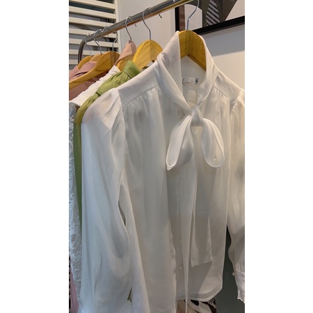 Sơ mi tơ cổ nơ công sở