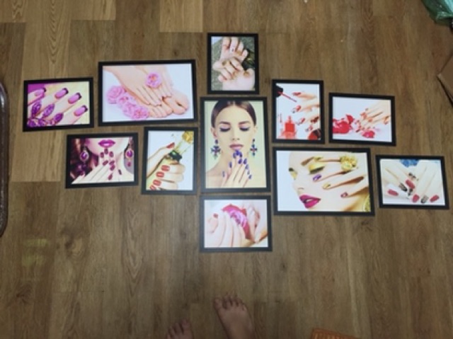 Bộ 11Tranh fomex 5mm mi+spa+nail+hair