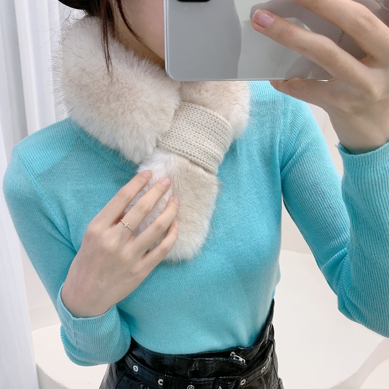 Khăn Choàng Cổ Phủ Lông Mềm Mại Giữ Ấm Mùa Đông Cho Nữ