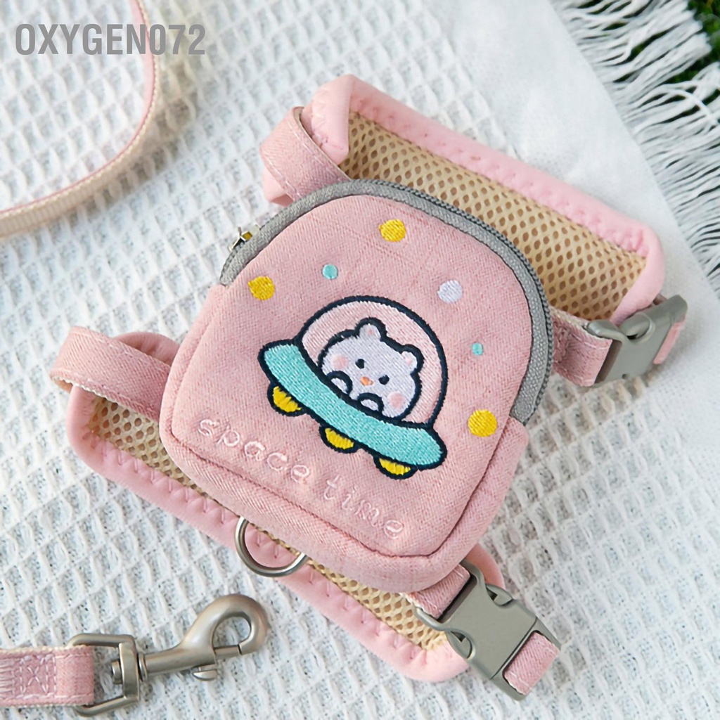 Oxygen072 Dây dắt yếm kèm balo cho chó mèo mẫu mới 2022 - ngoài trời có thể điều chỉnh với dây buộc chì cho nhỏ Chó mèo