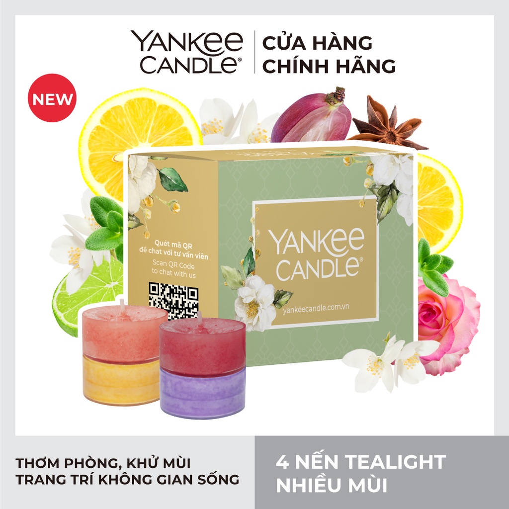 Hộp 4 Nến Tealight Yankee Candle nhiều mùi