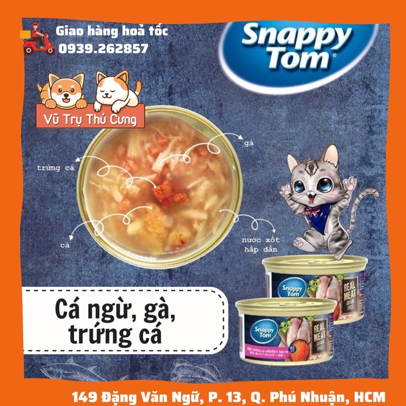 Pate Snappy Tom cho mèo, lon 85g