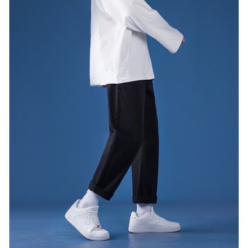 Quần Jean Nam, Quần Baggy xanh + đen, ống suông rộng SR01, Style hàn quốc-Trend Clothing! | BigBuy360 - bigbuy360.vn